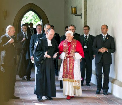 Benedict XVI with Lutheran
                                                          Pastor
                                                          Schneider at
                                                          Erfurt