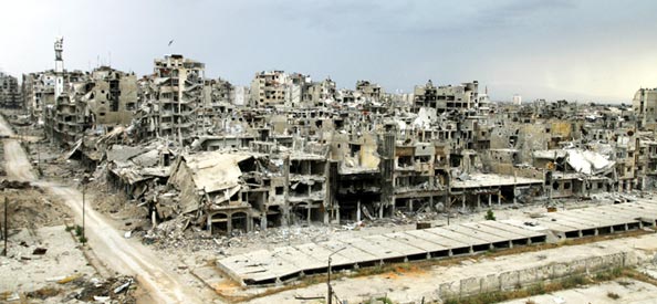 war torn
                                Aleppo
