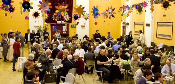 Antioch community 25th anniversary meal
                          together