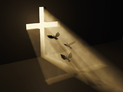 cross with rays of light
