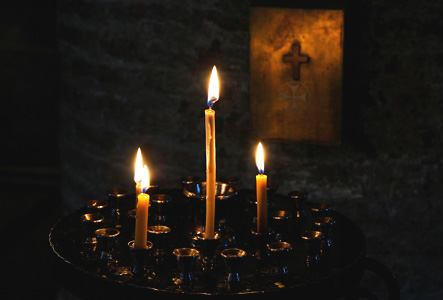candles and cross