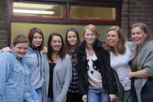 Eilidh with women from
                          Caris Community