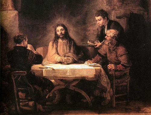 the Risen Jesus with two disciples at
                      Emmaus
