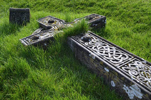 fallen celtic cross ina
                  cemetery