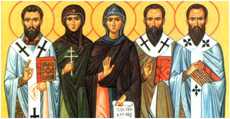 family of holy wmen, monks, and
                              bishops