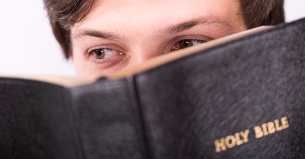 guy with
                                                          open Bible