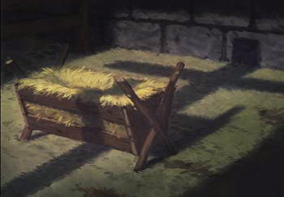 manger in
                  shadow of the cross