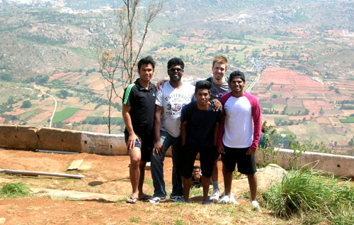 Stephen Giles with group on
                                mission trip in India