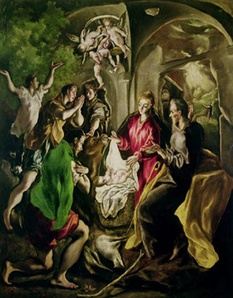 Adoration of the
                  Shepherds painting by El Greco