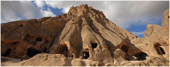 rock-cut monastic caves in Cappadocia