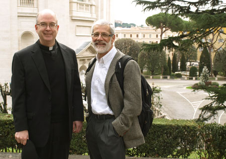 Dave Quintana and
                          Fr. Bob Oliver in Rome
