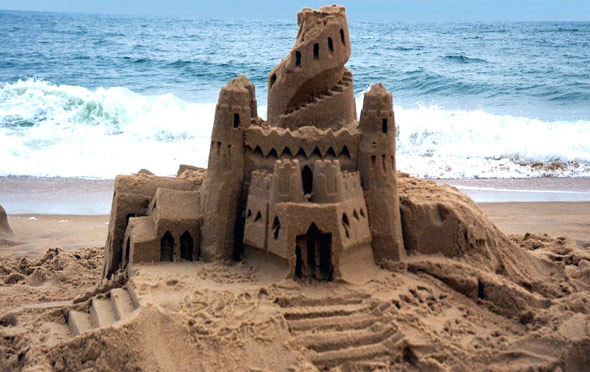 sandcastle
                                                          and waves