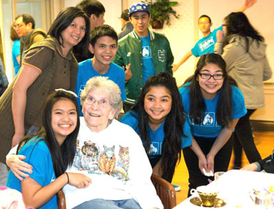 youth visiting Vancouver
                          retirement home